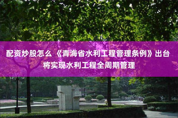 配资炒股怎么 《青海省水利工程管理条例》出台 将实现水利工程全周期管理