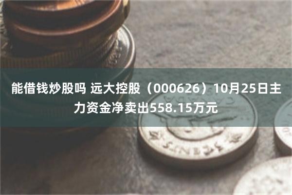 能借钱炒股吗 远大控股（000626）10月25日主力资金净卖出558.15万元