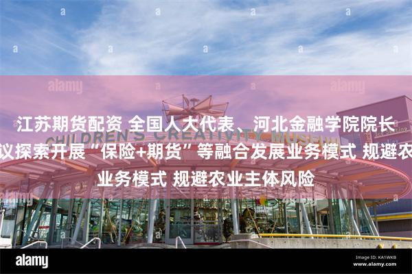 江苏期货配资 全国人大代表、河北金融学院院长杨伟坤：建议探索开展“保险+期货”等融合发展业务模式 规避农业主体风险